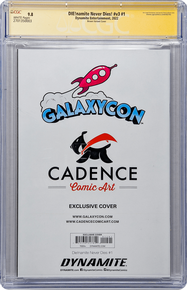 DIE!namite Never Dies! #1 Dynamite Entertainment CGC Signature Series 9.8 Signed Brown, Van Lente Sale - Image 5