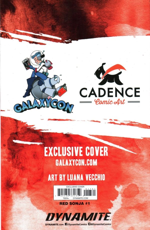 Red Sonja #1 Exclusive GalaxyCon Luana Vecchio B W Virgin Cover Variant Comic Book Online Sale - Image 3