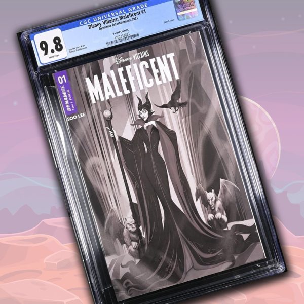 Disney Villains Maleficent #1 1:10 Puebla B&W Variant CGC Universal 9.8 Hot on Sale