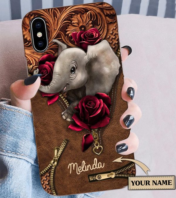 Personalized Elephant Phonecase, Personalized Gift for Elephant Lovers - PC192PS For Sale