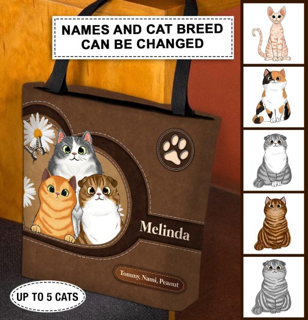 Cat Personalized All Over Tote Bag, Personalized Gift for Cat Lovers, Cat Mom, Cat Dad - TO034PS Fashion