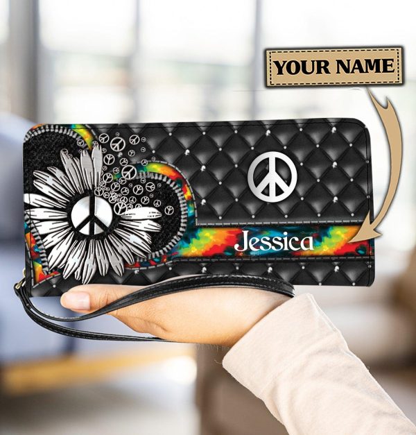 Personalized Hippie Clutch Purse, Personalized Gift for Hippie Life, Hippie Lovers - PU1907PS For Sale