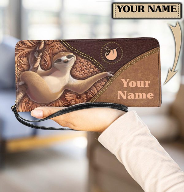 Personalized Sloth Clutch Purse, Personalized Gift for Sloth Lovers - PU2145PS For Cheap