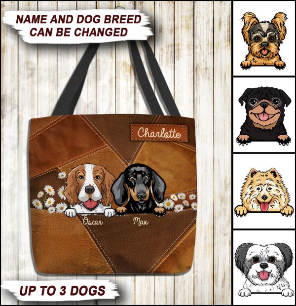Dog Personalized All Over Tote Bag, Personalized Gift for Dog Lovers, Dog Dad, Dog Mom - TO032PS Online Hot Sale