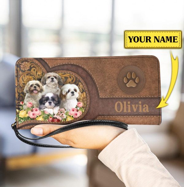 Personalized Shihtzu Clutch Purse, Personalized Gift for Shihtzu Lovers - PU134PS Online Hot Sale