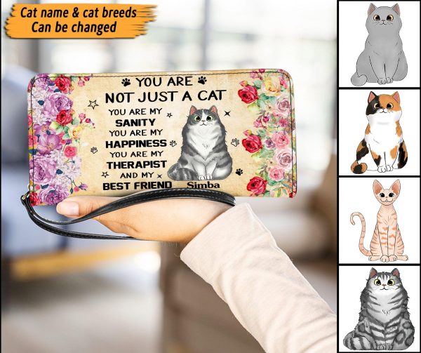 You Are Not Just A Cat Personalized Clutch Purse, Personalized Gift for Cat Lovers, Cat Mom, Cat Dad - PU027PS Supply